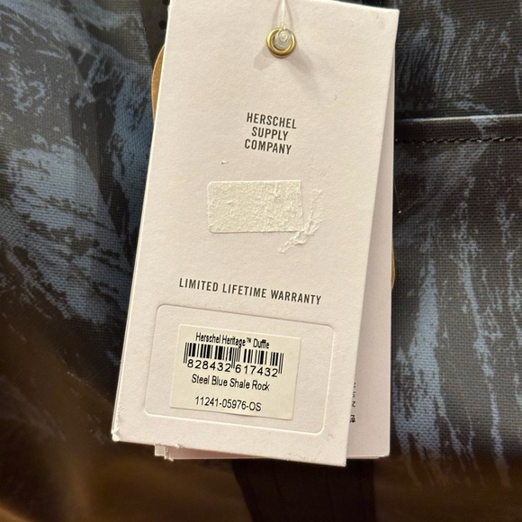 HERSCHEL SUPPLY CO. Heritage Weather Resistant Steel Blue Duffle Bag 37 Liter - Picture 14 of 14